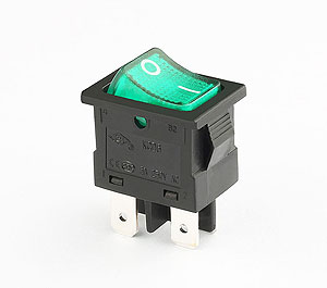 KCD6帶燈黑綠船型開關