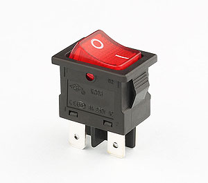 KCD6黑紅帶燈船型開關