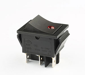 KCD26腳紅燈點(diǎn)發(fā)光船型開關(guān)